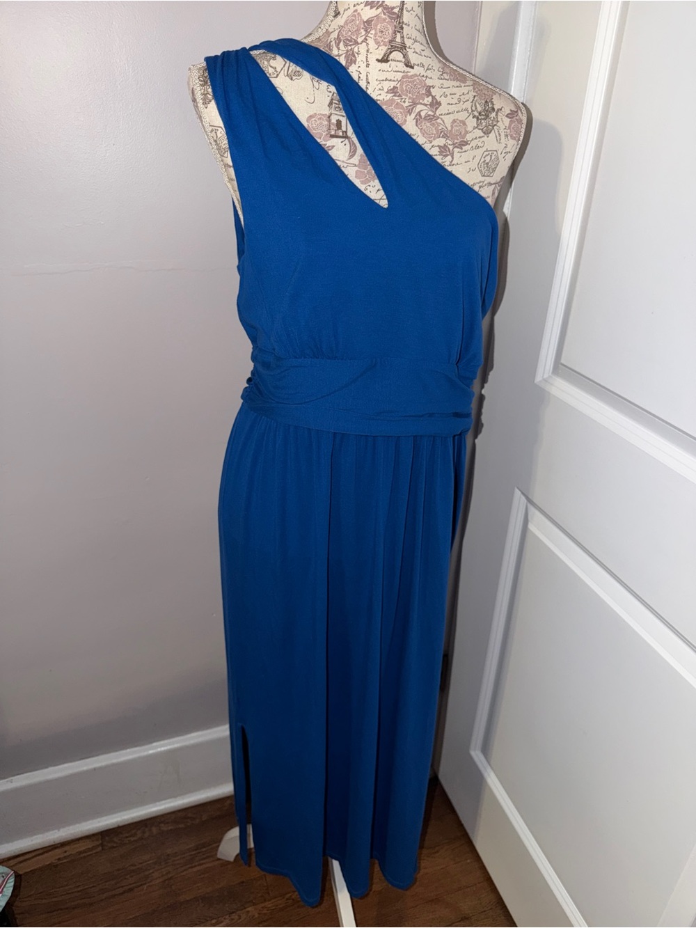 Lilly Pulitzer One-Shoulder Royal Blue Midi Dress NWT